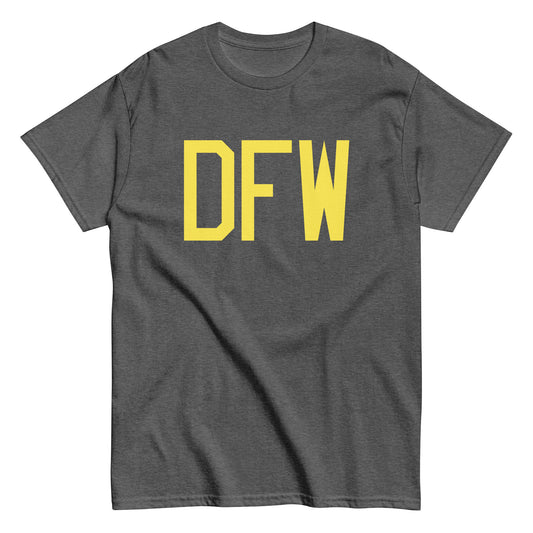 Aviation-Theme Men's T-Shirt - Yellow Graphic • DFW Dallas • YHM Designs - Image 02