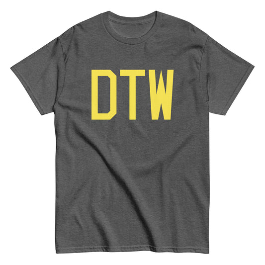 Aviation-Theme Men's T-Shirt - Yellow Graphic • DTW Detroit • YHM Designs - Image 02