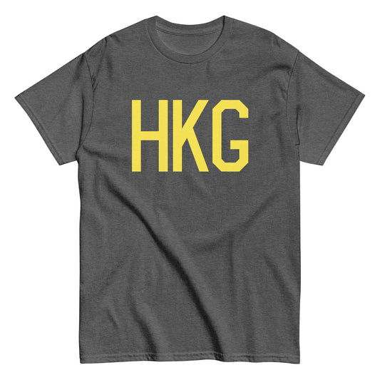 Aviation-Theme Men's T-Shirt - Yellow Graphic • HKG Hong Kong • YHM Designs - Image 02