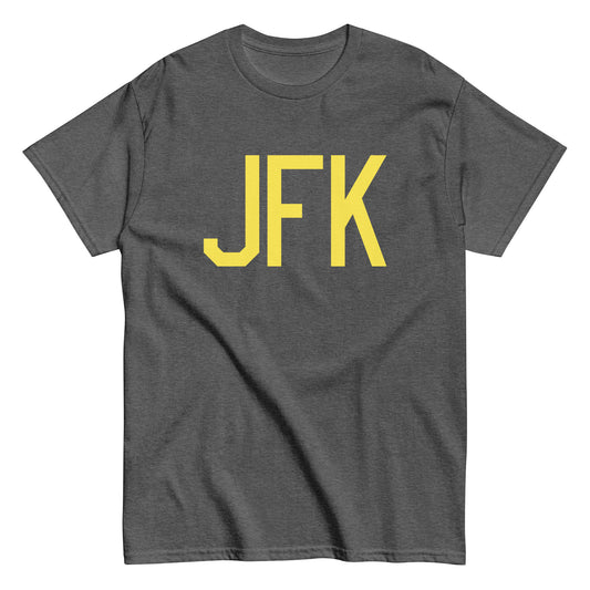 Aviation-Theme Men's T-Shirt - Yellow Graphic • JFK New York City • YHM Designs - Image 02