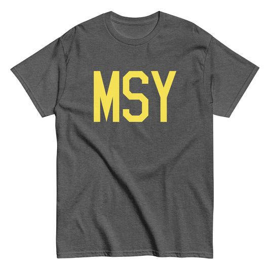 Aviation-Theme Men's T-Shirt - Yellow Graphic • MSY New Orleans • YHM Designs - Image 02