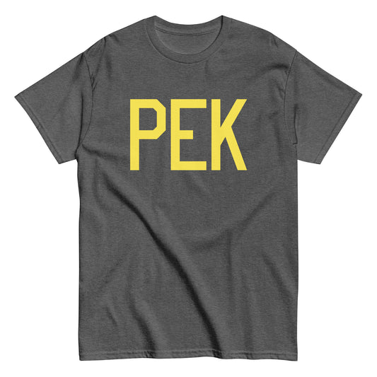 Aviation-Theme Men's T-Shirt - Yellow Graphic • PEK Beijing • YHM Designs - Image 02