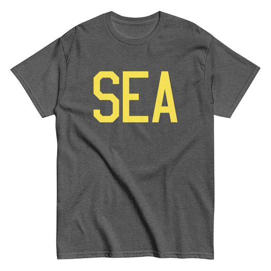 Aviation-Theme Men's T-Shirt - Yellow Graphic • SEA Seattle • YHM Designs - Image 02