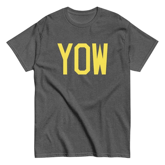 Aviation-Theme Men's T-Shirt - Yellow Graphic • YOW Ottawa • YHM Designs - Image 02