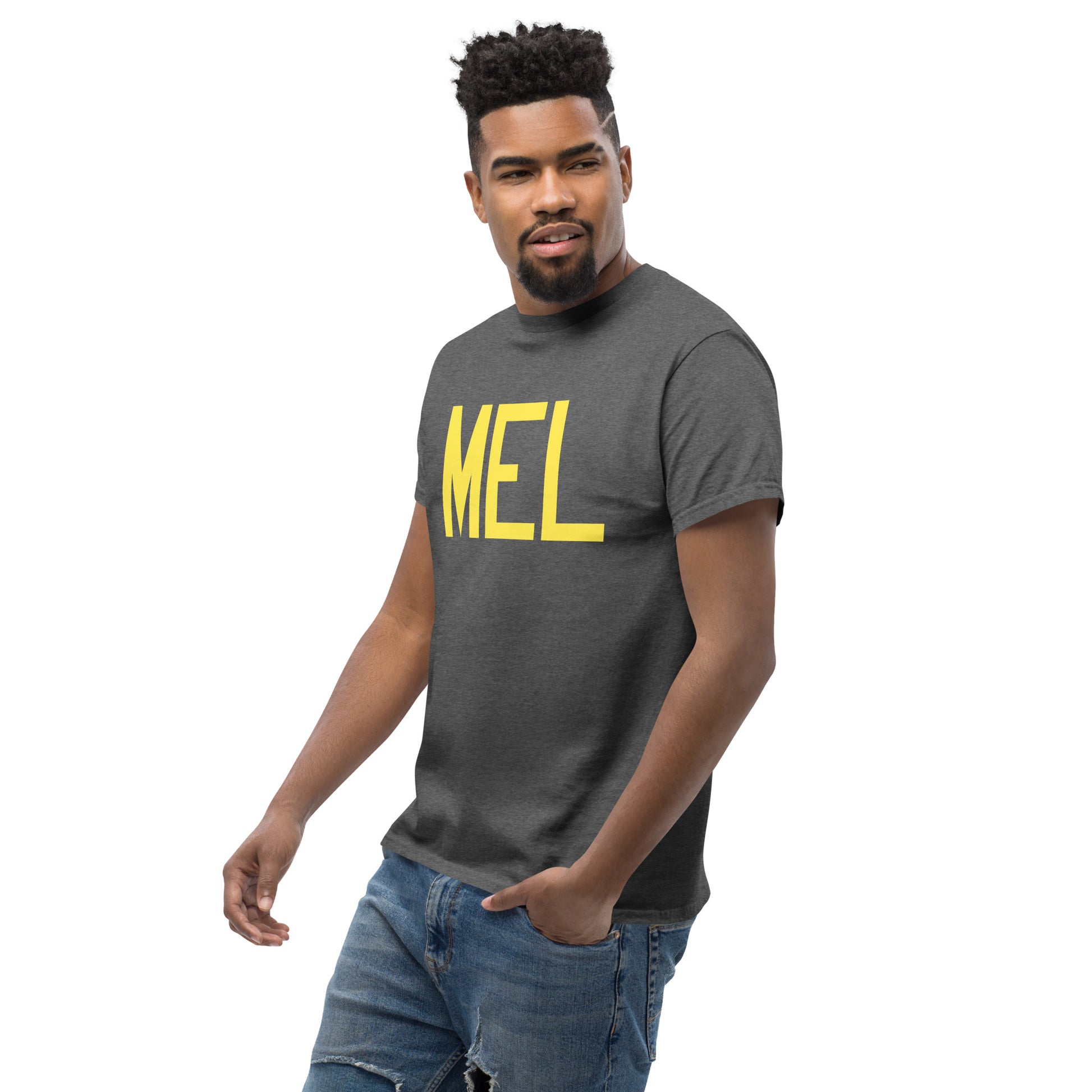 Aviation-Theme Men's T-Shirt - Yellow Graphic • MEL Melbourne • YHM Designs - Image 07