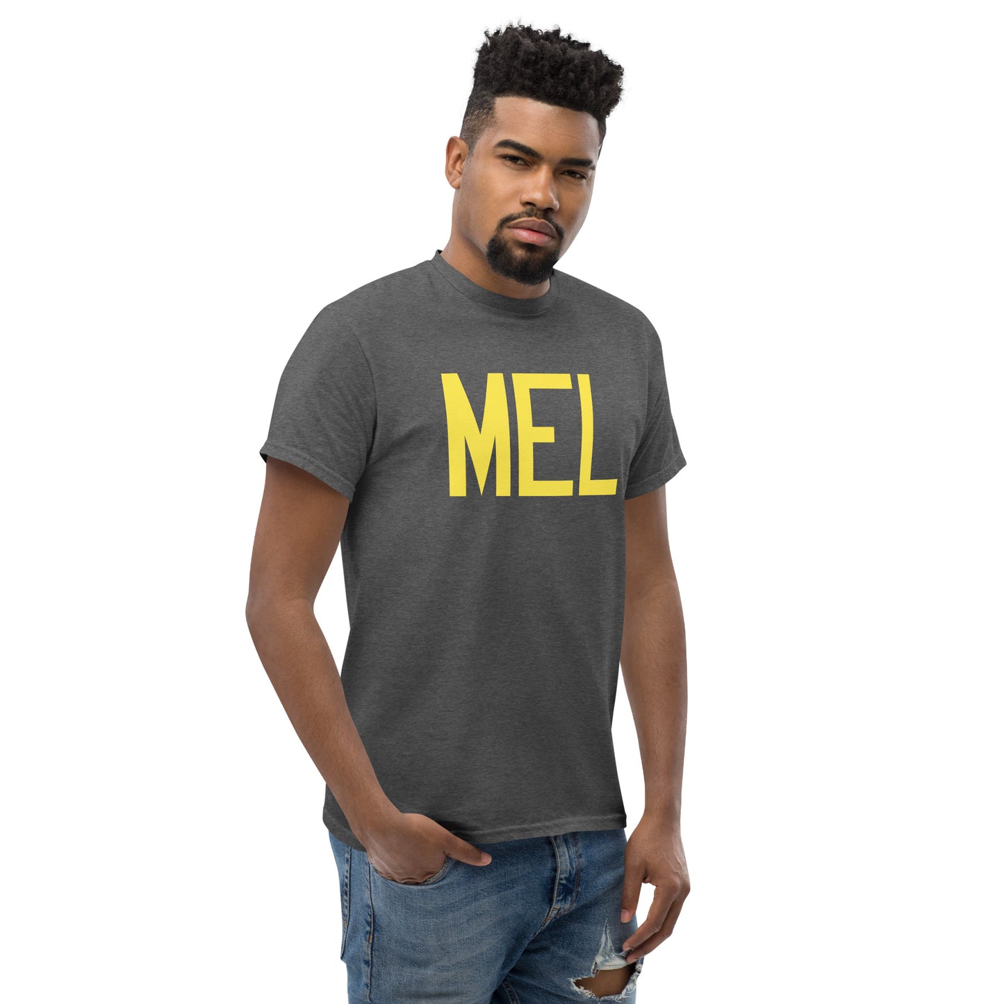 Aviation-Theme Men's T-Shirt - Yellow Graphic • MEL Melbourne • YHM Designs - Image 08