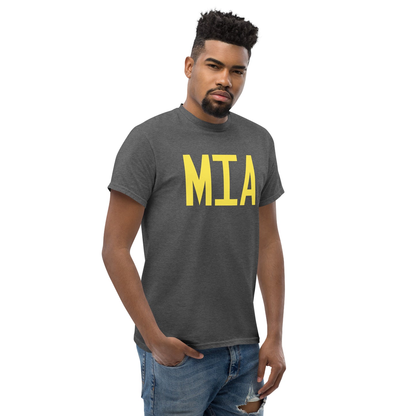 Aviation-Theme Men's T-Shirt - Yellow Graphic • MIA Miami • YHM Designs - Image 08