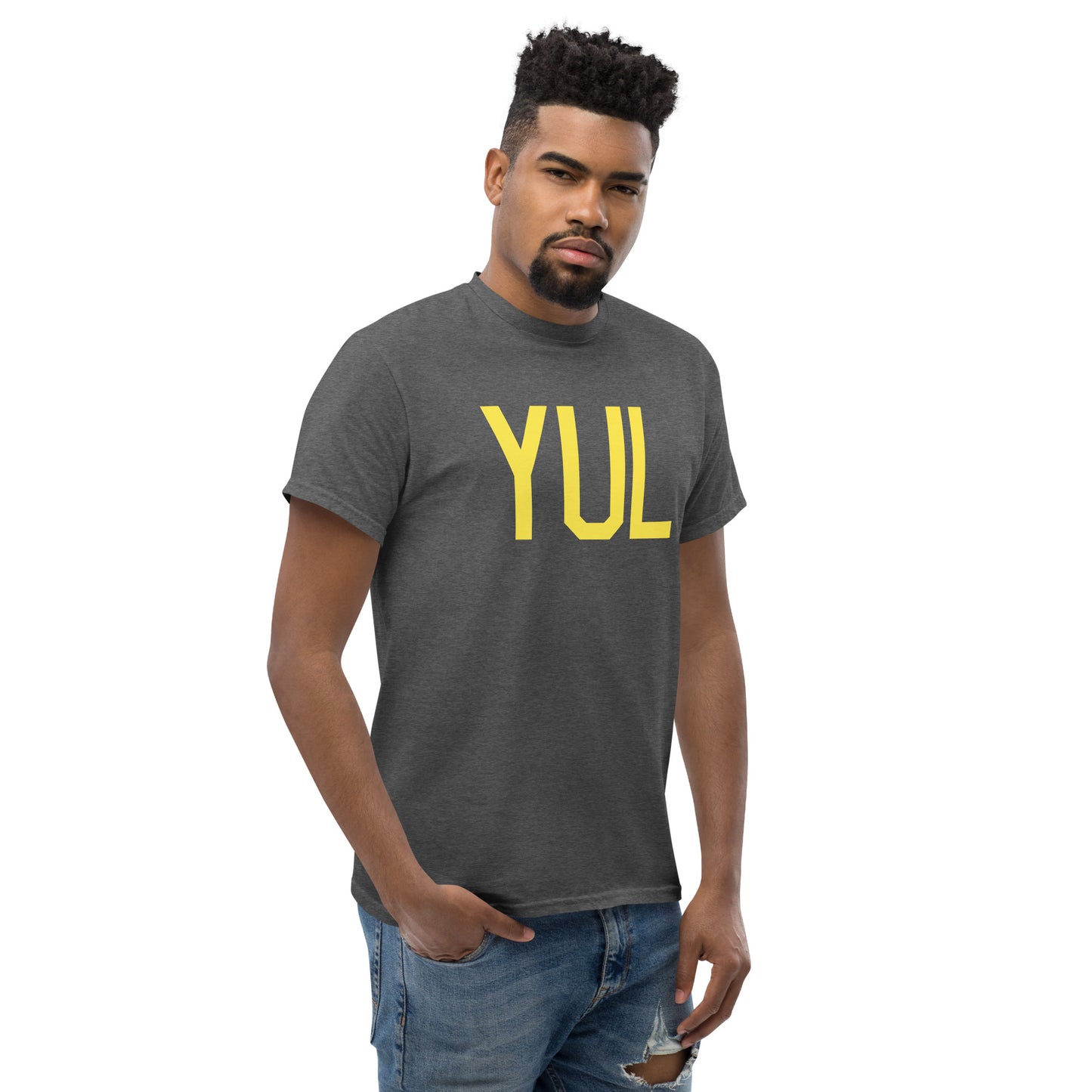 Aviation-Theme Men's T-Shirt - Yellow Graphic • YUL Montreal • YHM Designs - Image 08