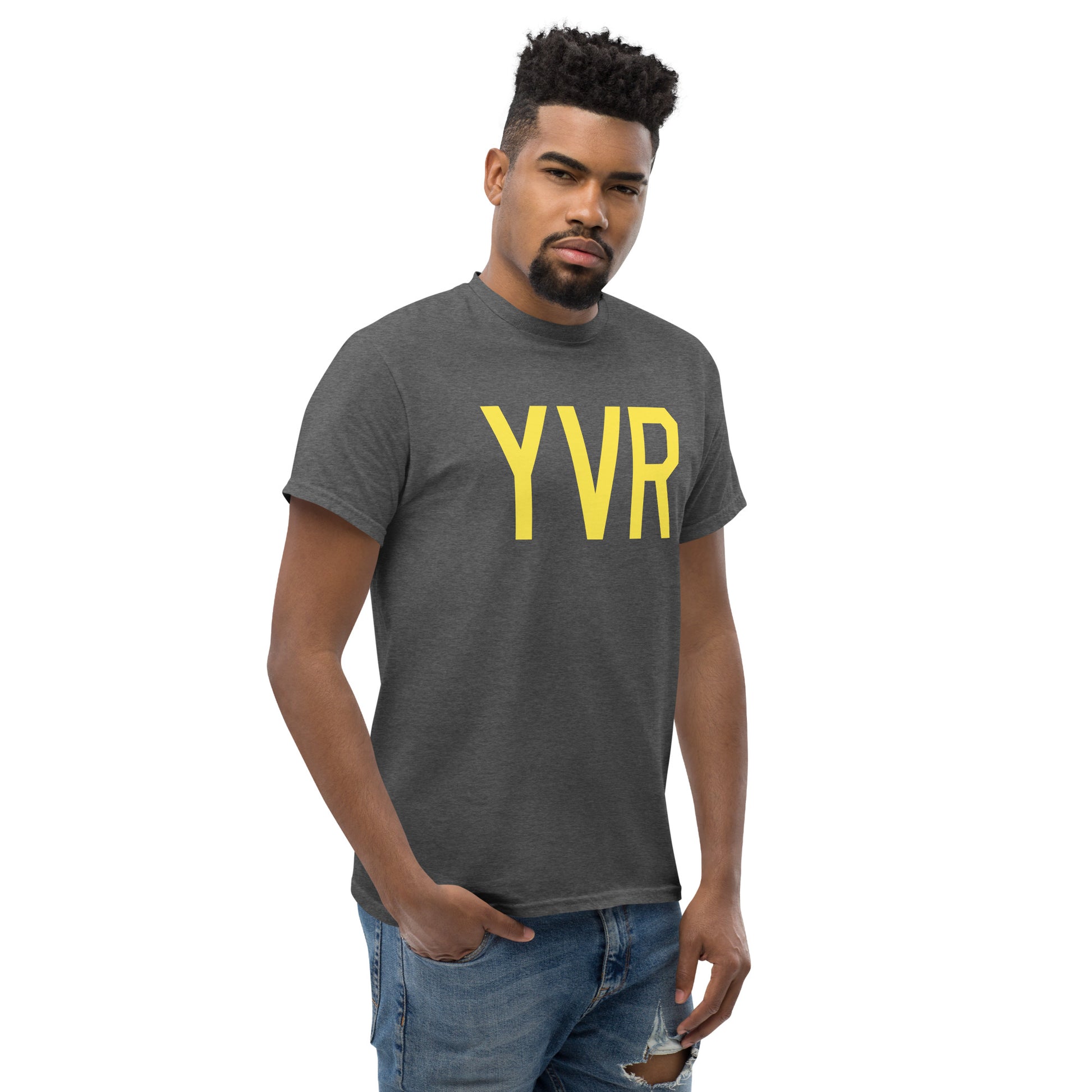 Aviation-Theme Men's T-Shirt - Yellow Graphic • YVR Vancouver • YHM Designs - Image 08