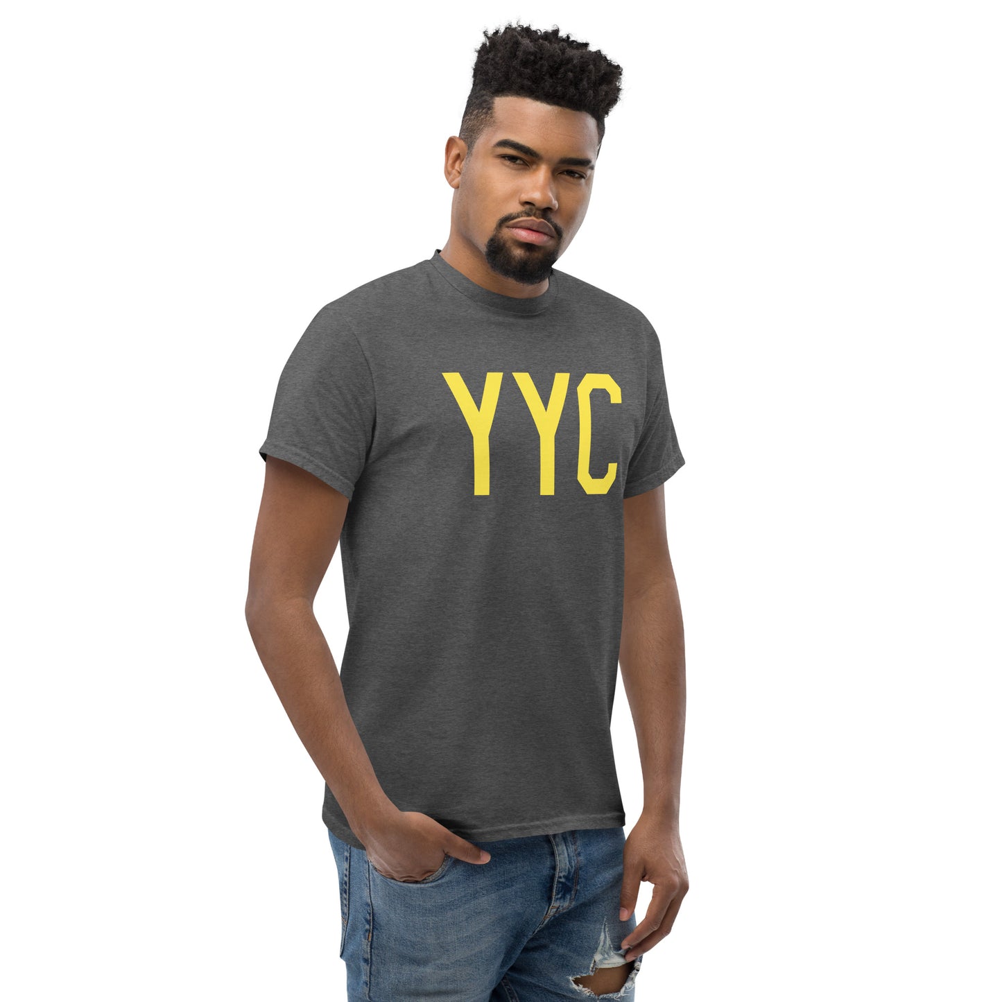 Aviation-Theme Men's T-Shirt - Yellow Graphic • YYC Calgary • YHM Designs - Image 08