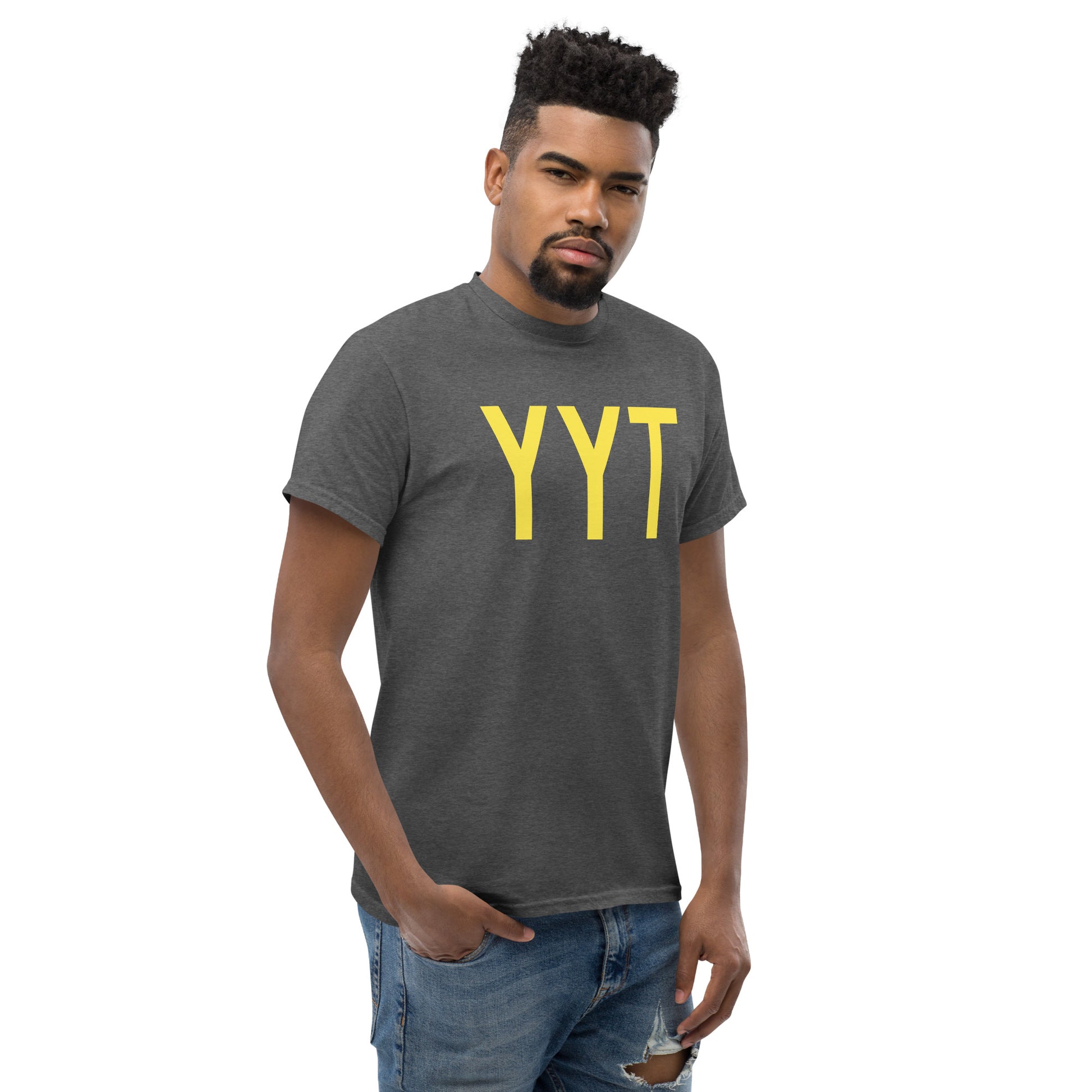 Aviation-Theme Men's T-Shirt - Yellow Graphic • YYT St. John's • YHM Designs - Image 08
