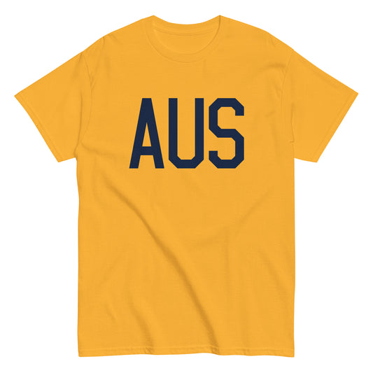Aviation-Theme Men's T-Shirt - Navy Blue Graphic • AUS Austin • YHM Designs - Image 01