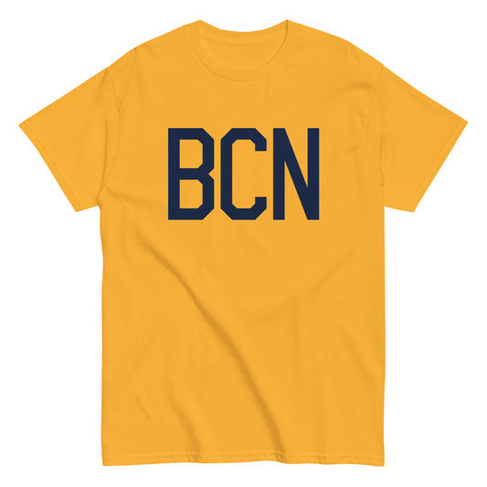 Aviation-Theme Men's T-Shirt - Navy Blue Graphic • BCN Barcelona • YHM Designs - Image 01