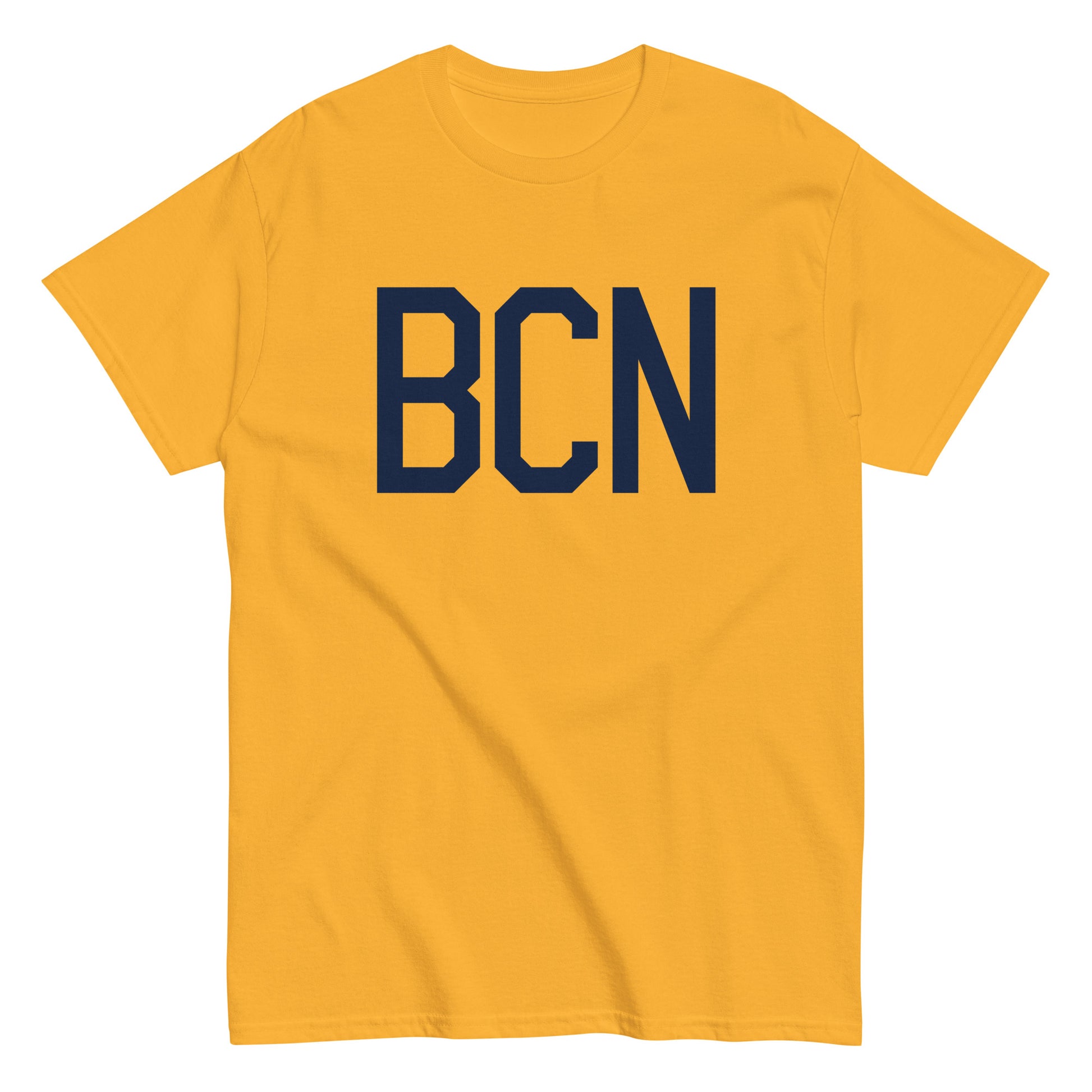 Aviation-Theme Men's T-Shirt - Navy Blue Graphic • BCN Barcelona • YHM Designs - Image 01