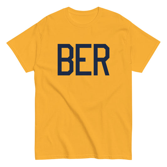 Aviation-Theme Men's T-Shirt - Navy Blue Graphic • BER Berlin • YHM Designs - Image 01