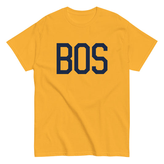 Aviation-Theme Men's T-Shirt - Navy Blue Graphic • BOS Boston • YHM Designs - Image 01