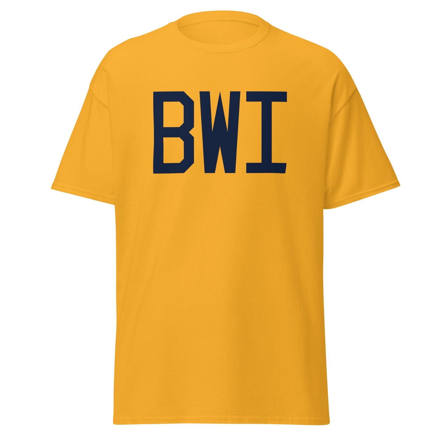 Aviation-Theme Men's T-Shirt - Navy Blue Graphic • BWI Baltimore • YHM Designs - Image 05