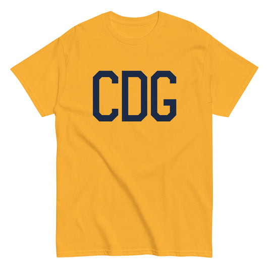 Aviation-Theme Men's T-Shirt - Navy Blue Graphic • CDG Paris • YHM Designs - Image 01