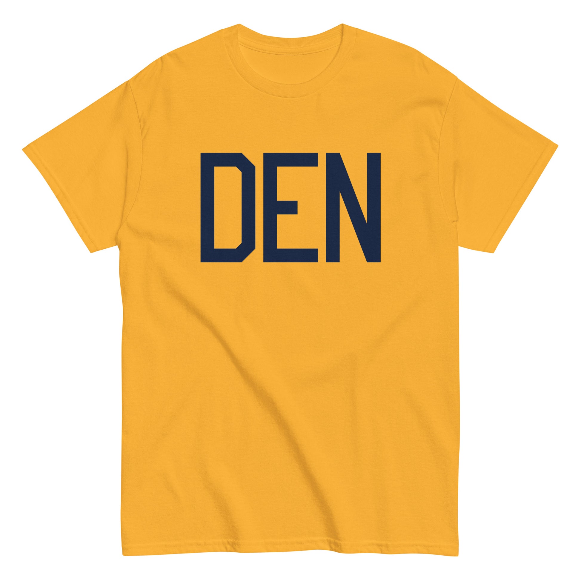 Aviation-Theme Men's T-Shirt - Navy Blue Graphic • DEN Denver • YHM Designs - Image 01