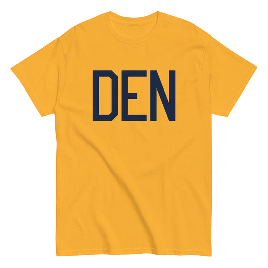 Aviation-Theme Men's T-Shirt - Navy Blue Graphic • DEN Denver • YHM Designs - Image 01