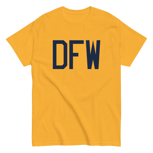 Aviation-Theme Men's T-Shirt - Navy Blue Graphic • DFW Dallas • YHM Designs - Image 01