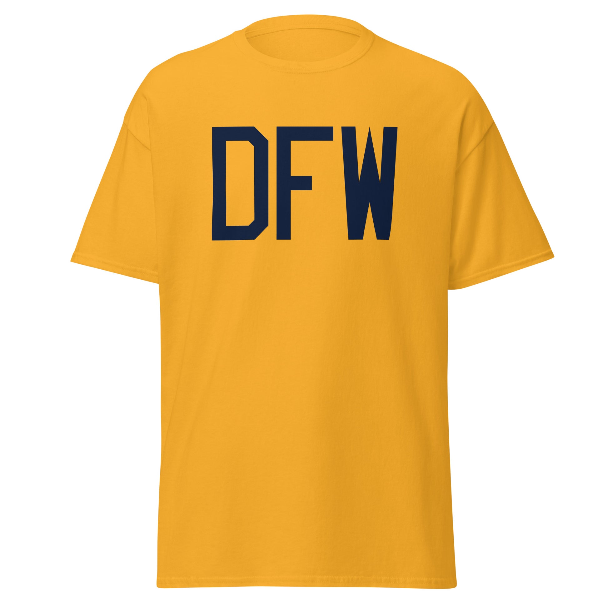 Aviation-Theme Men's T-Shirt - Navy Blue Graphic • DFW Dallas • YHM Designs - Image 05