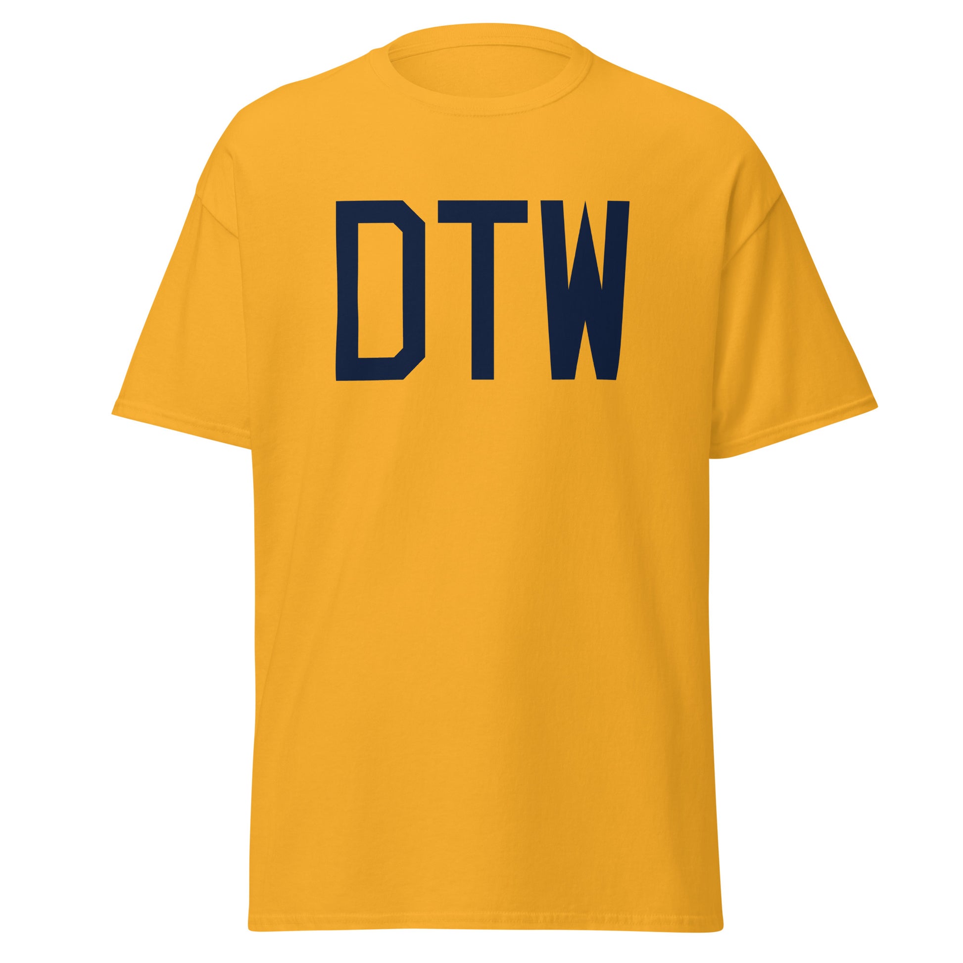 Aviation-Theme Men's T-Shirt - Navy Blue Graphic • DTW Detroit • YHM Designs - Image 05