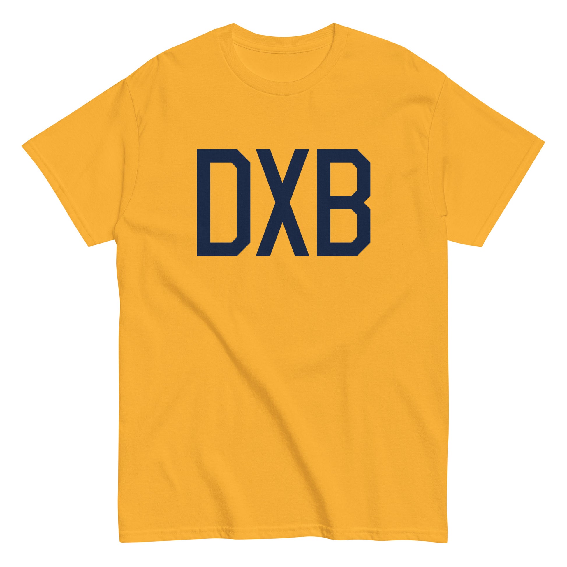 Aviation-Theme Men's T-Shirt - Navy Blue Graphic • DXB Dubai • YHM Designs - Image 01