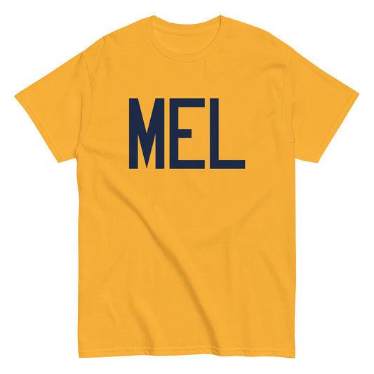Aviation-Theme Men's T-Shirt - Navy Blue Graphic • MEL Melbourne • YHM Designs - Image 01