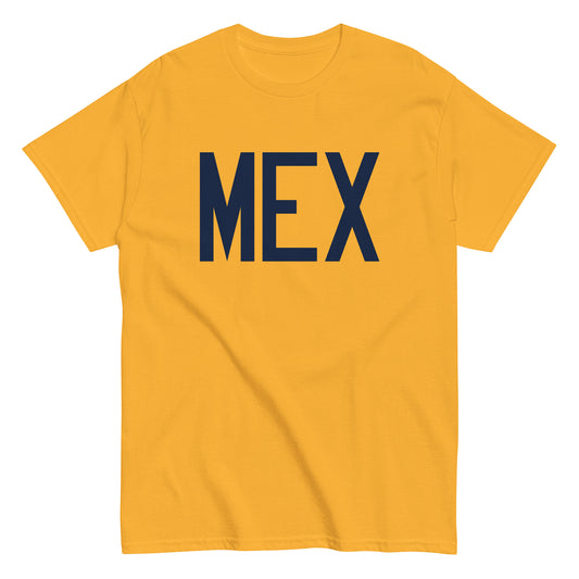 Aviation-Theme Men's T-Shirt - Navy Blue Graphic • MEX Mexico City • YHM Designs - Image 01