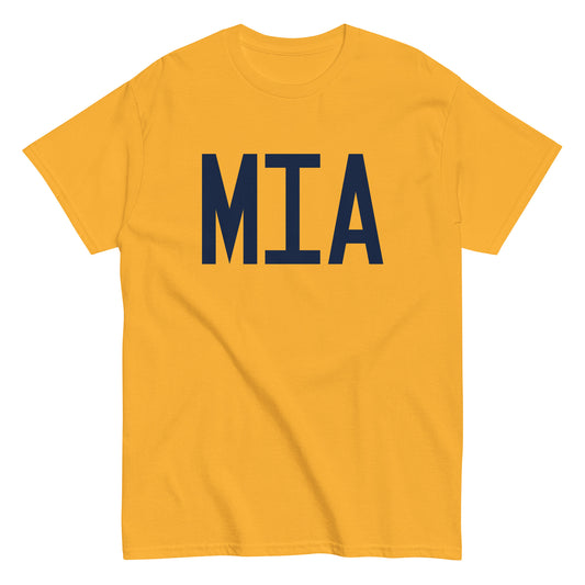 Aviation-Theme Men's T-Shirt - Navy Blue Graphic • MIA Miami • YHM Designs - Image 01