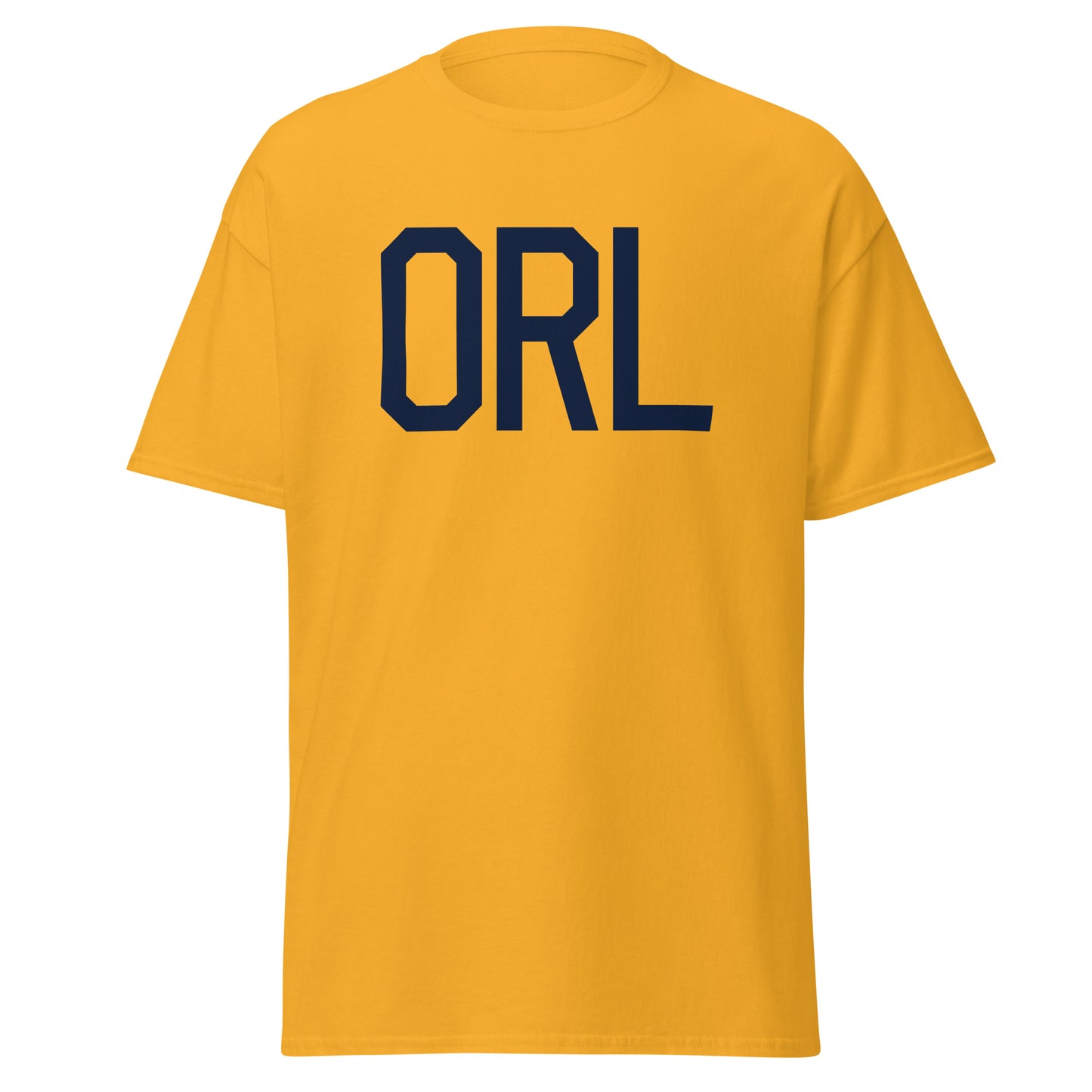 ORL Orlando Men's T-Shirt • Air Force Lettering in Navy Blue • YHM Designs - Image 05