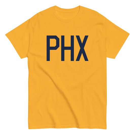 Aviation-Theme Men's T-Shirt - Navy Blue Graphic • PHX Phoenix • YHM Designs - Image 01