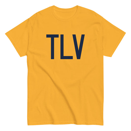 Aviation-Theme Men's T-Shirt - Navy Blue Graphic • TLV Tel Aviv • YHM Designs - Image 01