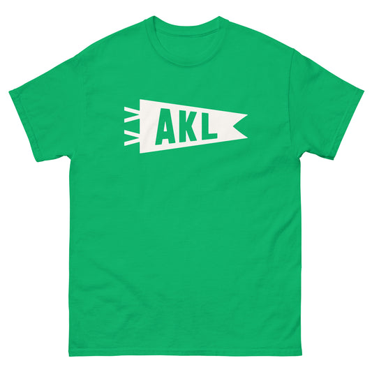Airport Code Men's T-Shirt - White Graphic • AKL Auckland • YHM Designs - Image 01