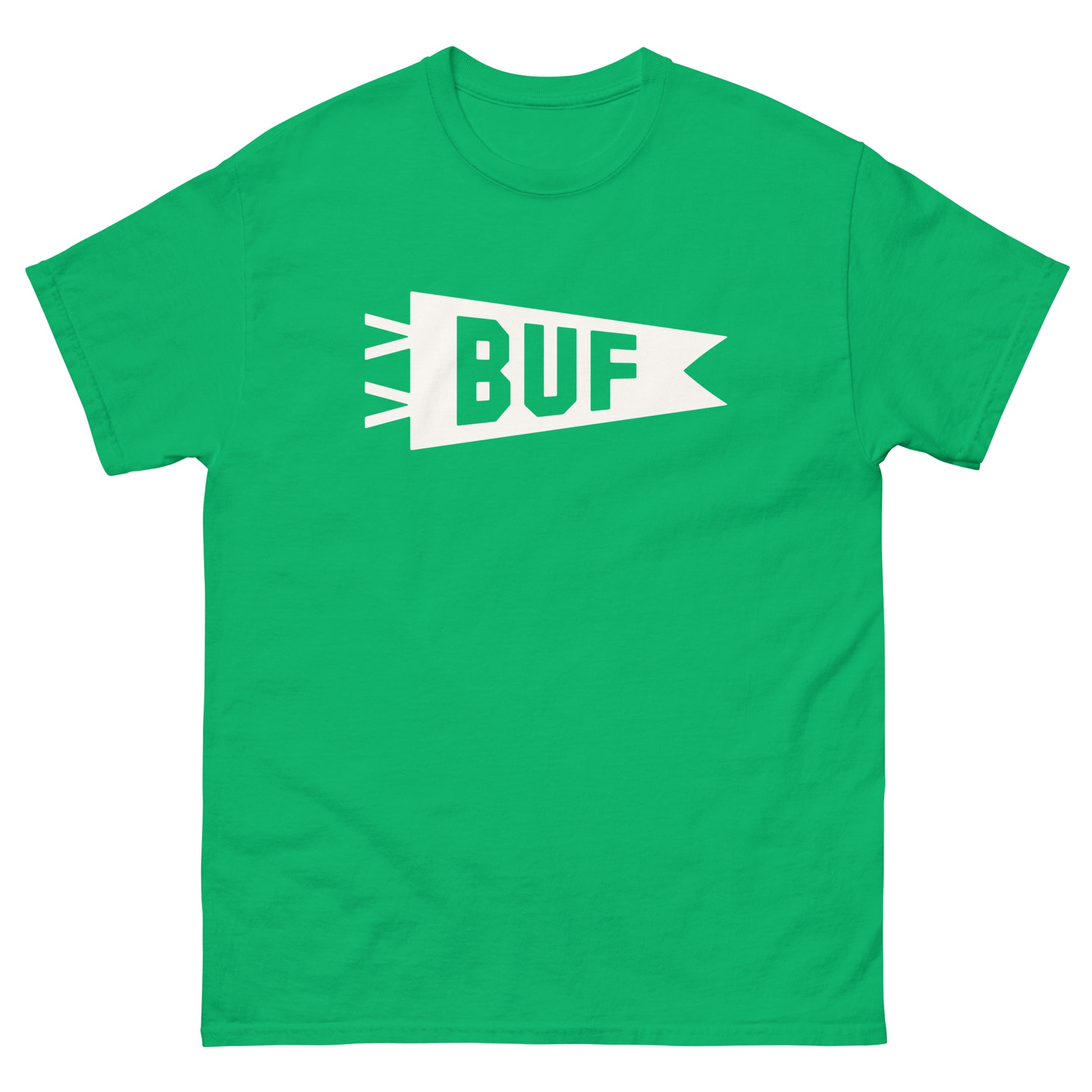 Airport Code Men's T-Shirt - White Graphic • BUF Buffalo • YHM Designs - Image 01