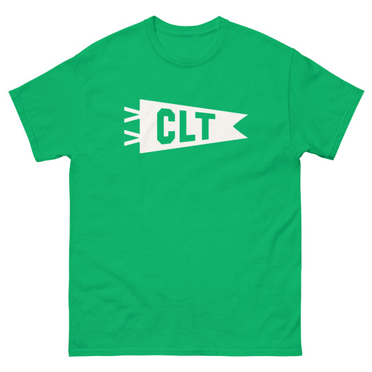 Airport Code Men's T-Shirt - White Graphic • CLT Charlotte • YHM Designs - Image 01