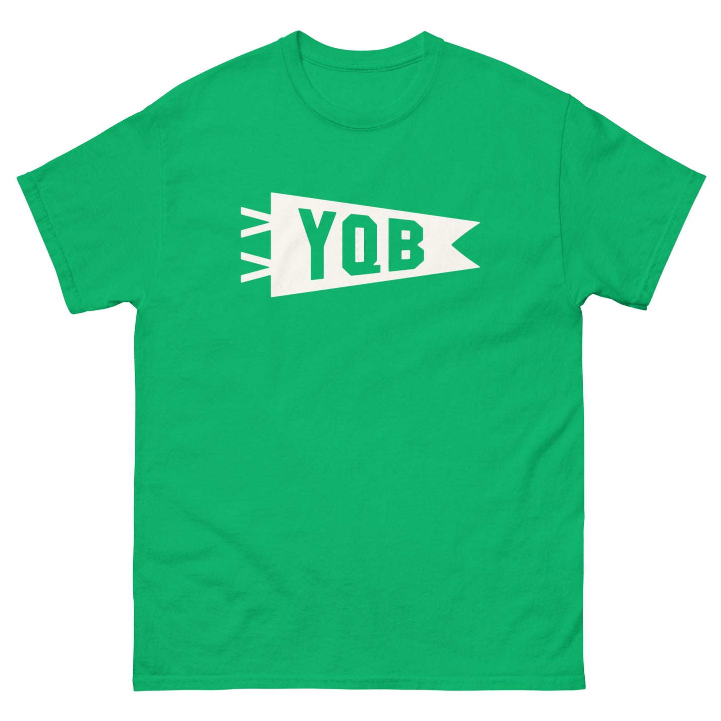 Airport Code Men's T-Shirt - White Graphic • YQB Quebec City • YHM Designs - Image 01