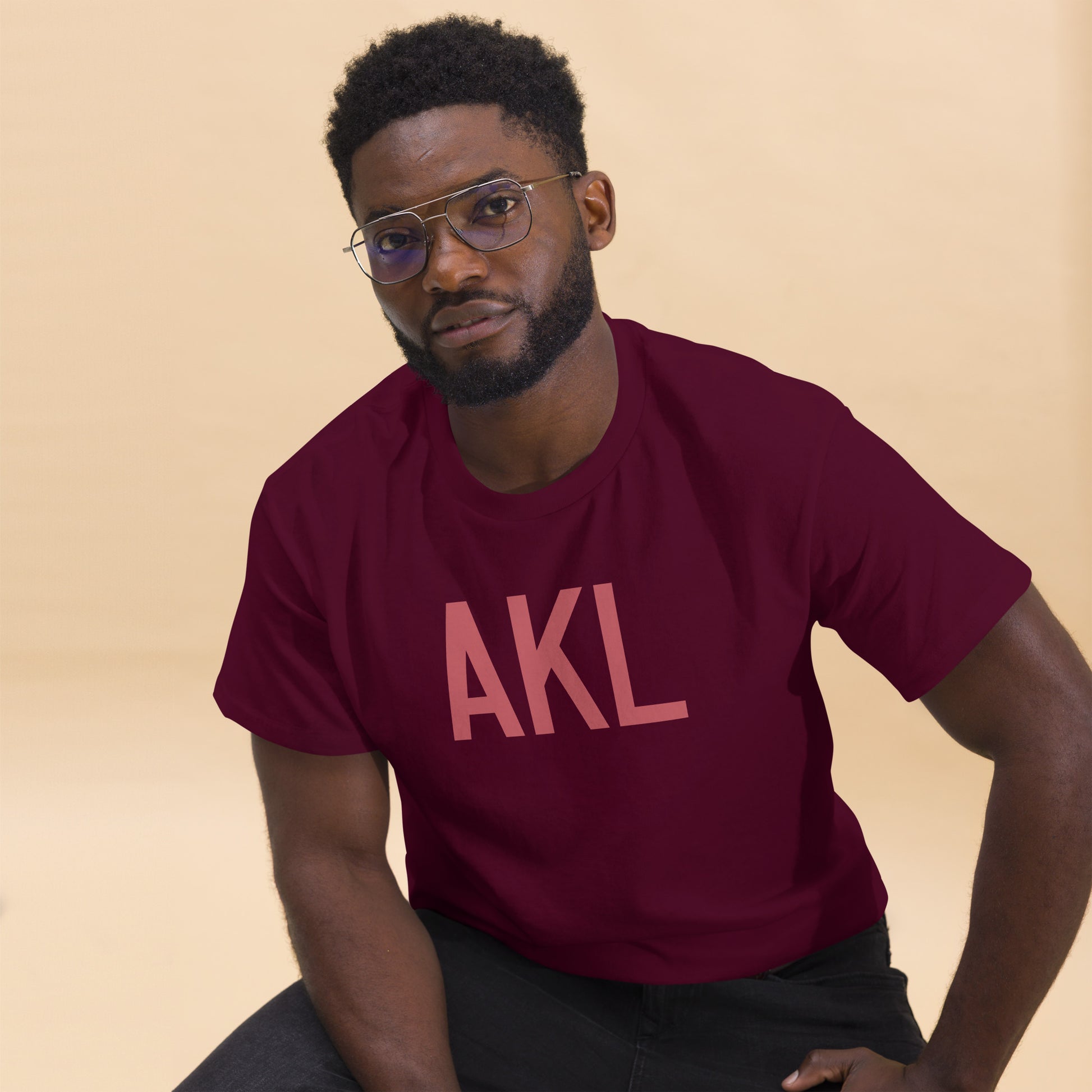Aviation Enthusiast Men's Tee - Deep Pink Graphic • AKL Auckland • YHM Designs - Image 03