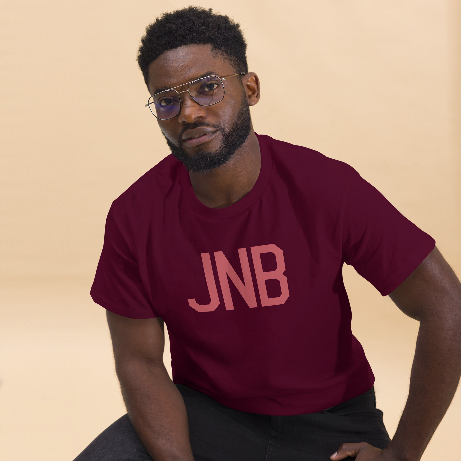 Aviation Enthusiast Men's Tee - Deep Pink Graphic • JNB Johannesburg • YHM Designs - Image 03