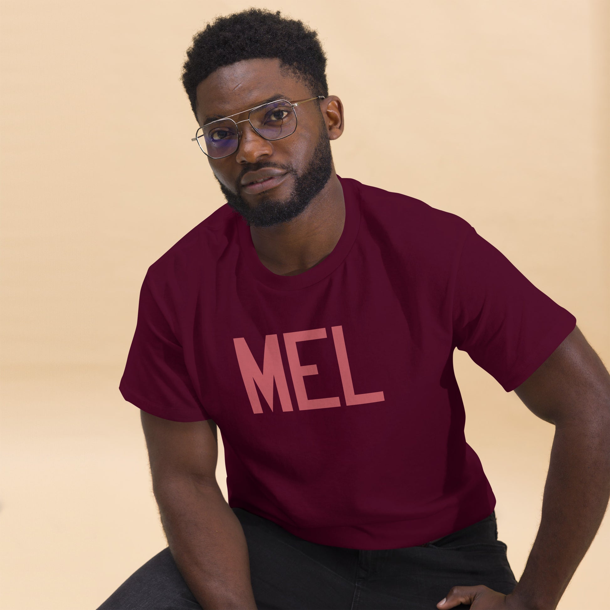 Aviation Enthusiast Men's Tee - Deep Pink Graphic • MEL Melbourne • YHM Designs - Image 03