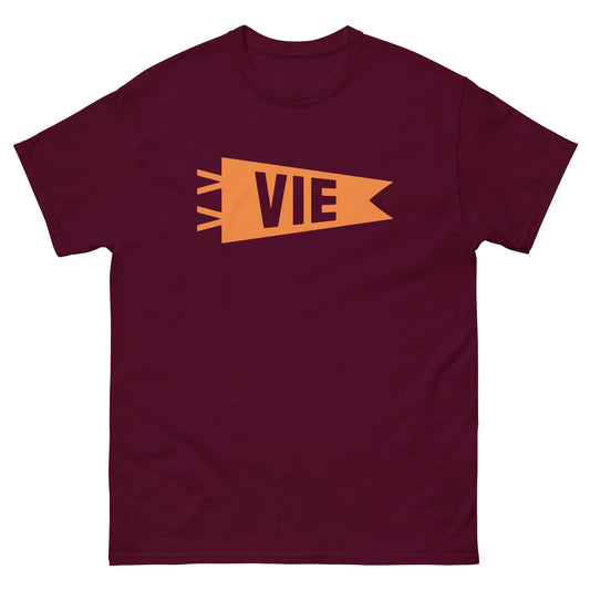 Airport Code Men's T-Shirt - Orange Graphic • VIE Vienna • YHM Designs - Image 02