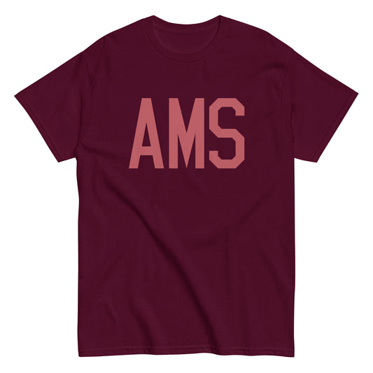 Aviation Enthusiast Men's Tee - Deep Pink Graphic • AMS Amsterdam • YHM Designs - Image 01