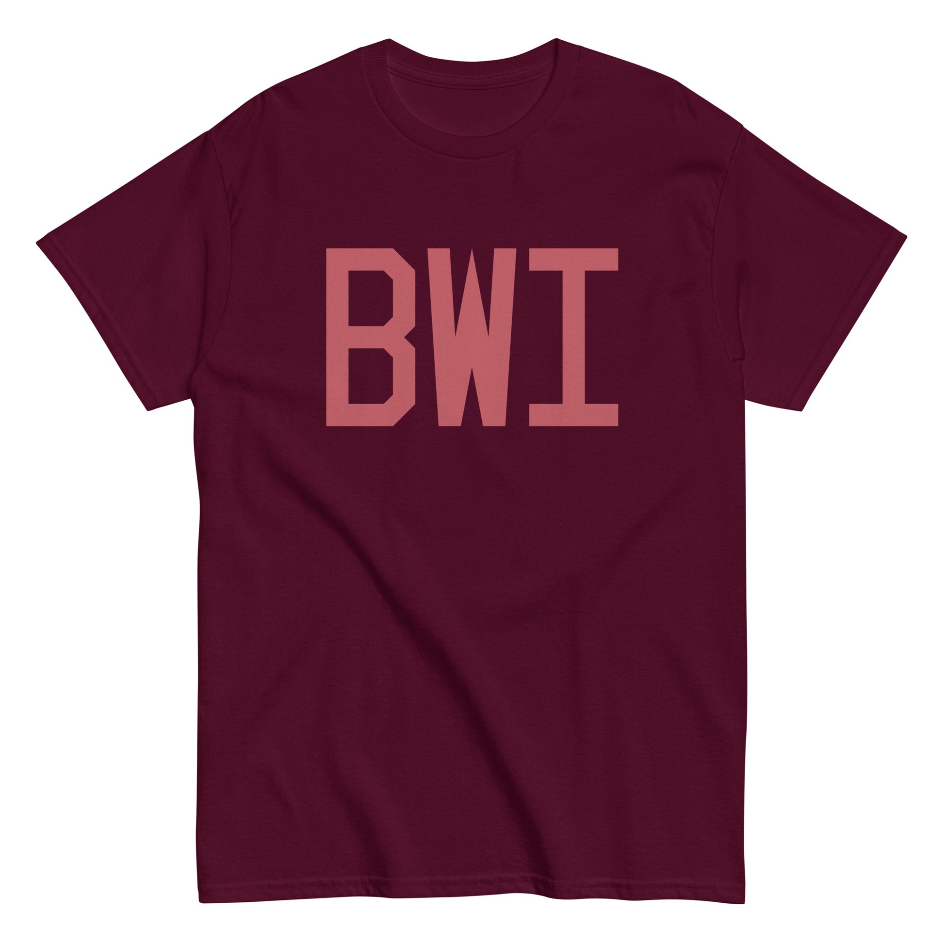 Aviation Enthusiast Men's Tee - Deep Pink Graphic • BWI Baltimore • YHM Designs - Image 01