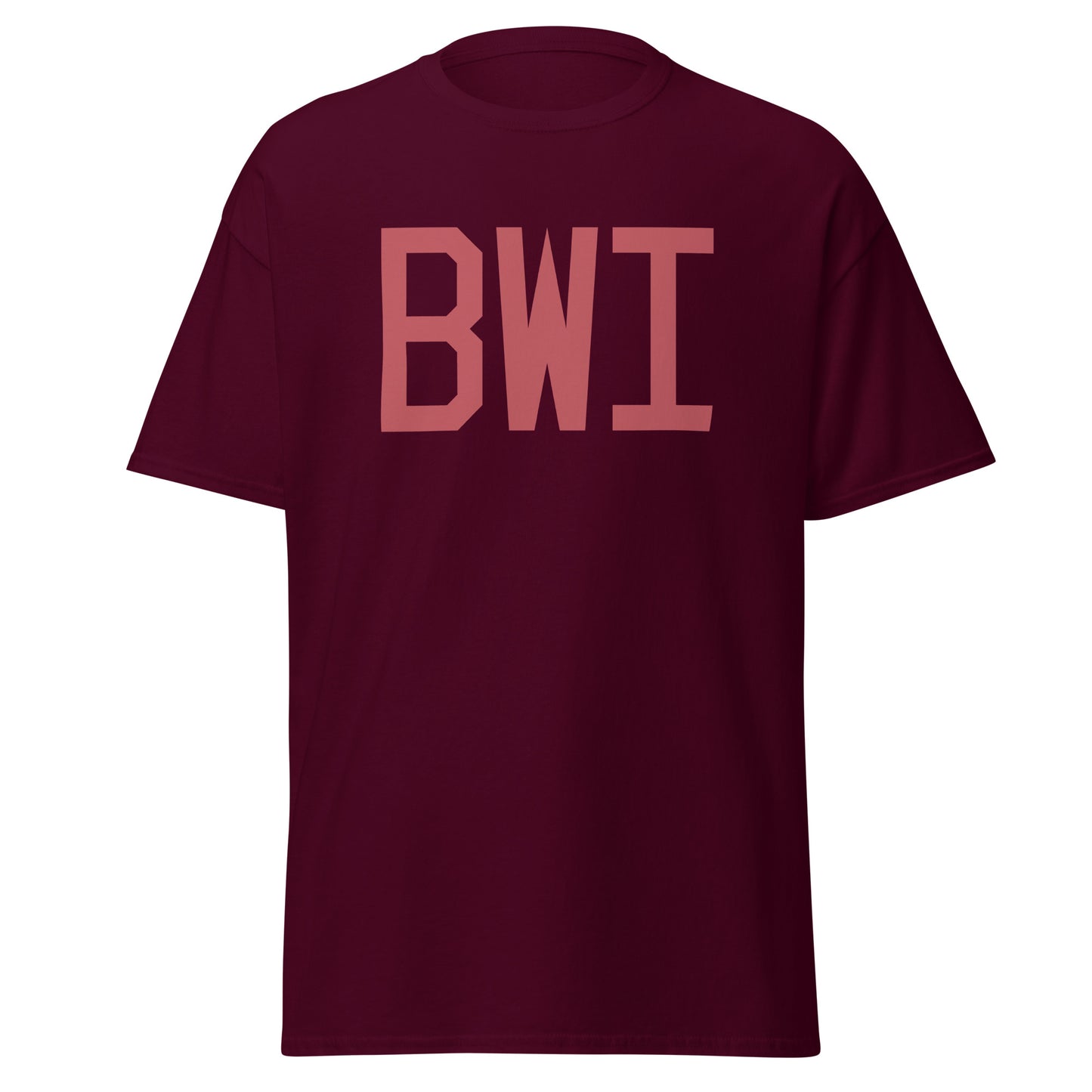 Aviation Enthusiast Men's Tee - Deep Pink Graphic • BWI Baltimore • YHM Designs - Image 05