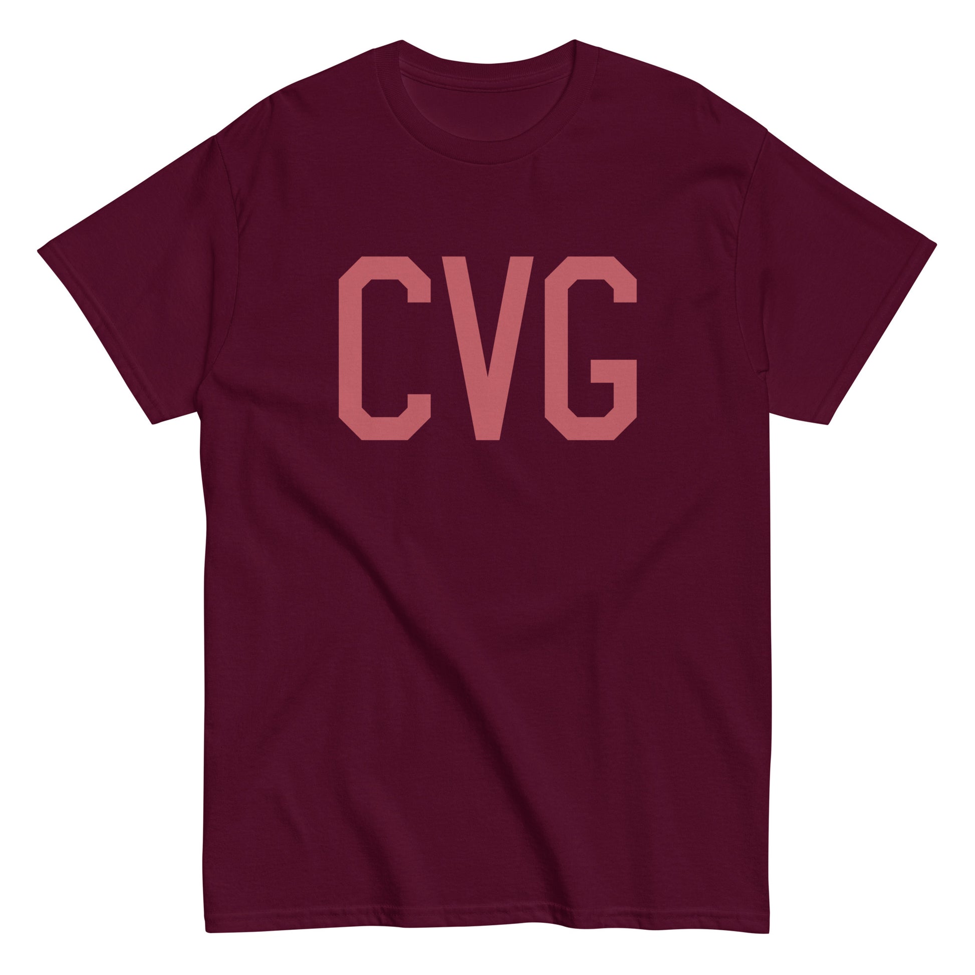 Aviation Enthusiast Men's Tee - Deep Pink Graphic • CVG Cincinnati • YHM Designs - Image 01