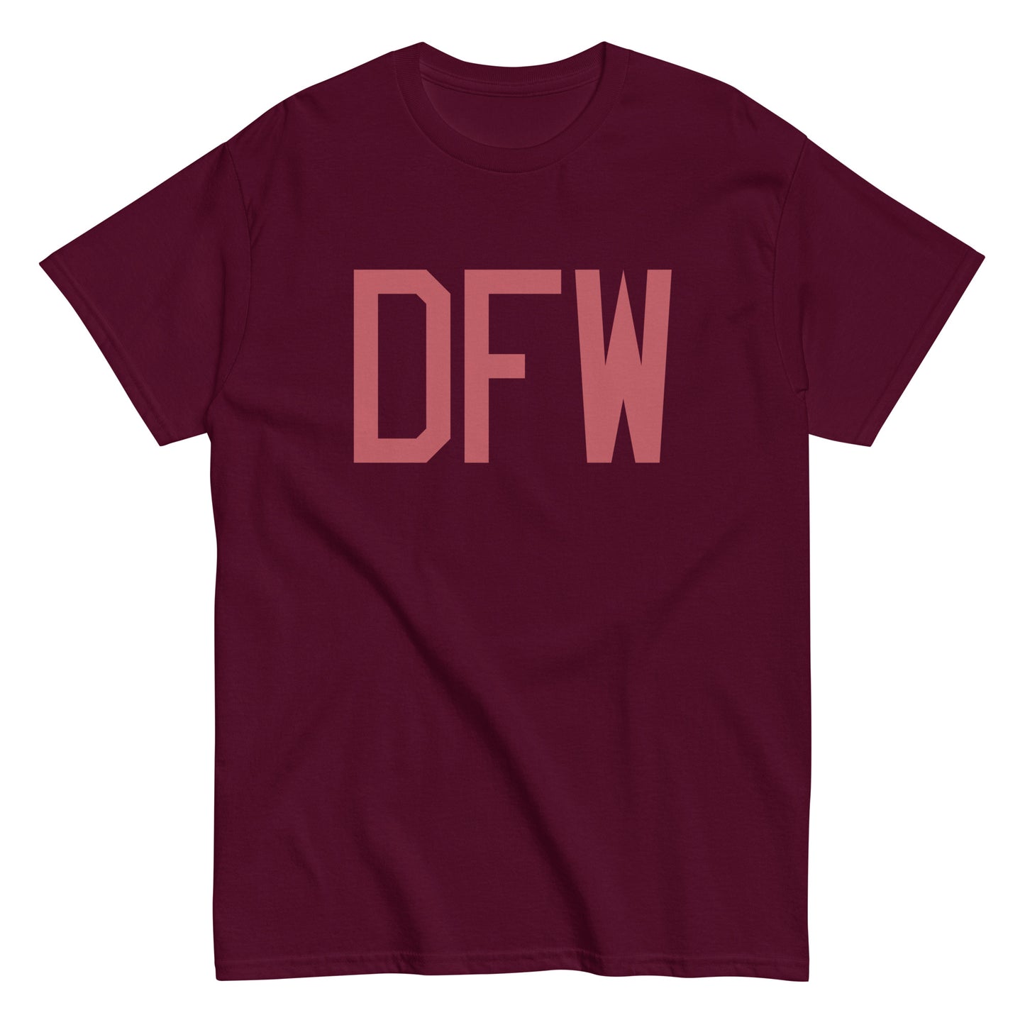 Aviation Enthusiast Men's Tee - Deep Pink Graphic • DFW Dallas • YHM Designs - Image 01