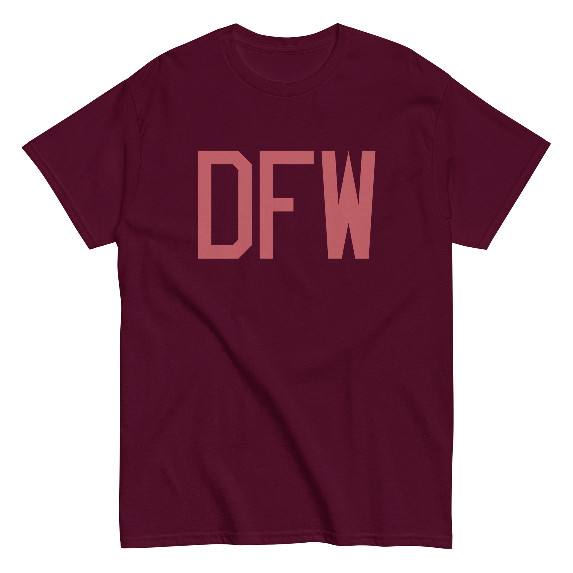 Aviation Enthusiast Men's Tee - Deep Pink Graphic • DFW Dallas • YHM Designs - Image 01