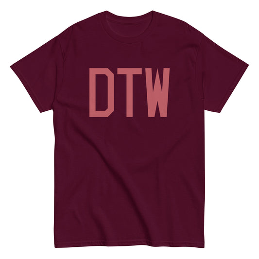 Aviation Enthusiast Men's Tee - Deep Pink Graphic • DTW Detroit • YHM Designs - Image 01