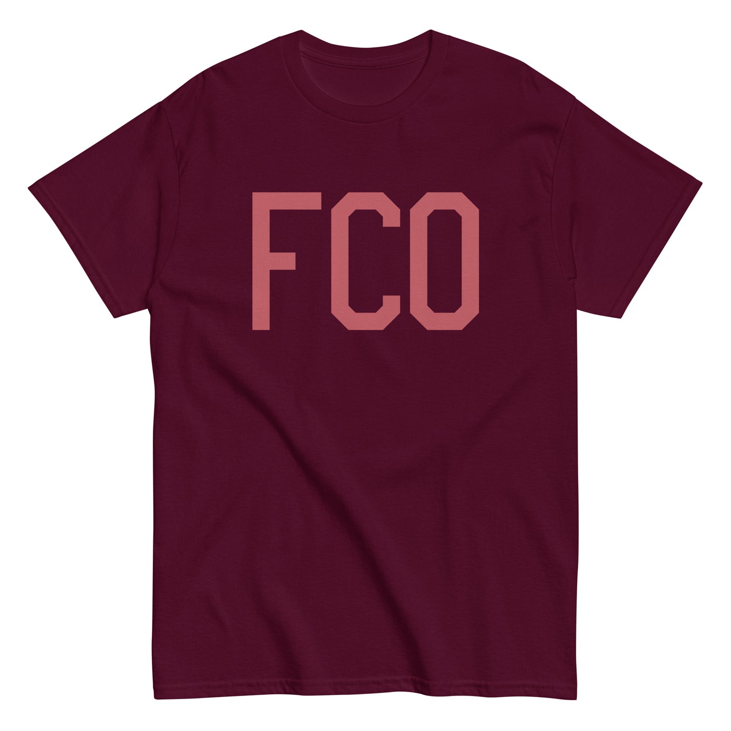 Aviation Enthusiast Men's Tee - Deep Pink Graphic • FCO Rome • YHM Designs - Image 01